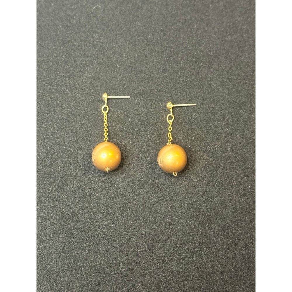 Gold Ball Drop Dangle Earrings
